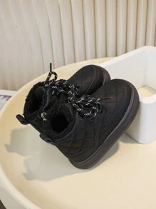 Giày bốt phong cách Anh cho trẻ sơ sinh và trẻ mới biết đi, giày da cho bé gái, giày mùa đông, giày đi bộ cho bé gái, giày trẻ em nhỏ cho mùa thu/đông - màu đen - Xem 4