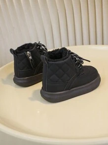 Giày bốt phong cách Anh cho trẻ sơ sinh và trẻ mới biết đi, giày da cho bé gái, giày mùa đông, giày đi bộ cho bé gái, giày trẻ em nhỏ cho mùa thu/đông - màu đen - Xem 6