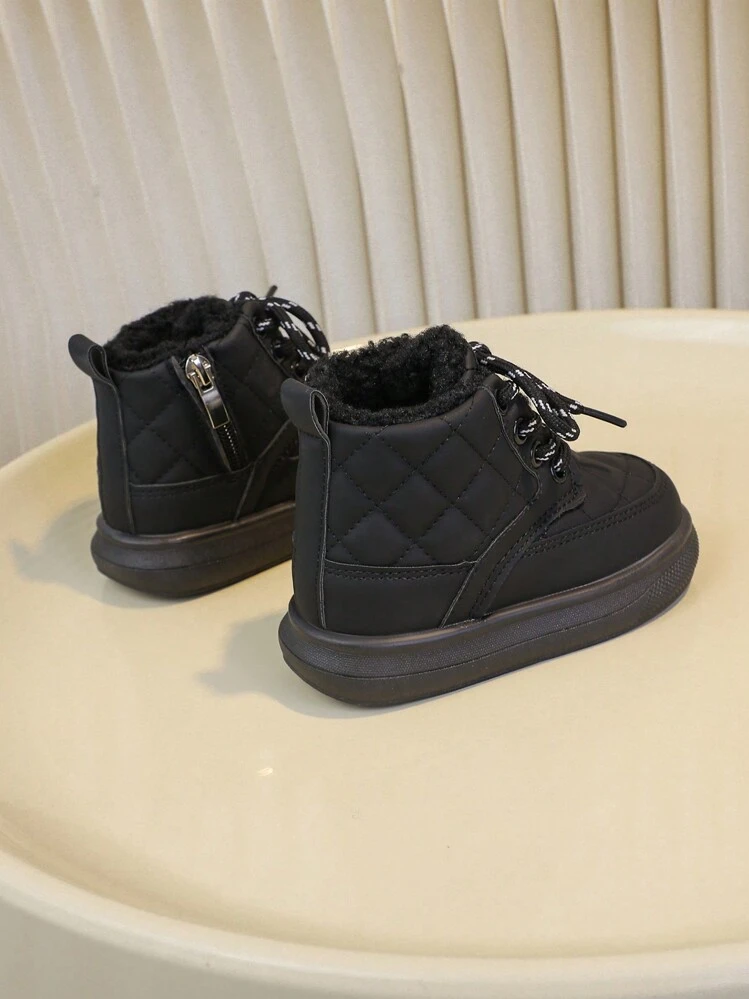 بوت جلدية بوت أنيقة للرضع والأطفال الصغار، بوت شتوية للبنات الصغار، بوت مشي للصغار، بوت أطفال صغيرة للخريف والشتاء - الأسود - مشاهدة 6