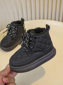 Giày bốt phong cách Anh cho trẻ sơ sinh và trẻ mới biết đi, giày da cho bé gái, giày mùa đông, giày đi bộ cho bé gái, giày trẻ em nhỏ cho mùa thu/đông - màu đen - Xem 3