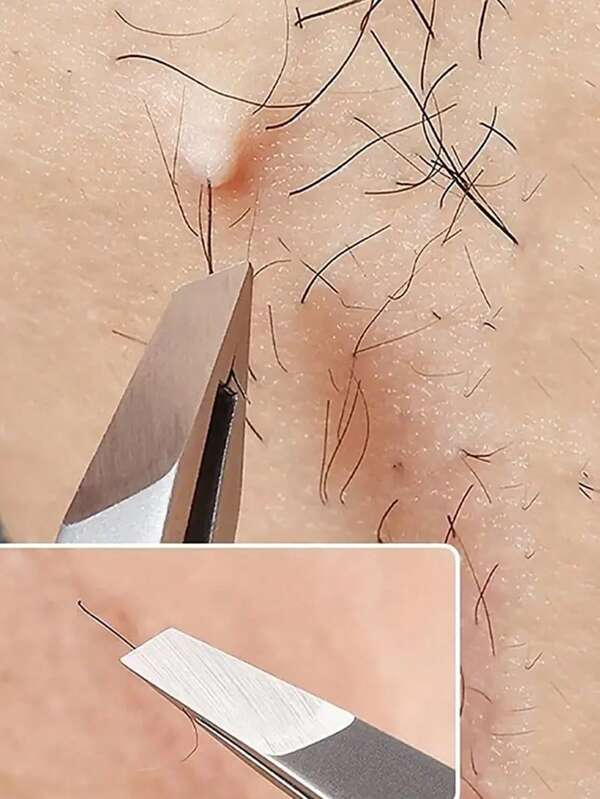 1pc Professional Stainless Steel Eyebrow Tweezers, Precise Hair Removal - Suitable For Facial And Ingrown Hair, Debris And Blackheads, Alcohol-Free, Unisex