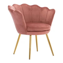 WAHSON OFFICE CHAIRS 1PC Wahson Velvet Accent Chair For Bedroom With Gold Plating Metal Legs, Leisure Armchair For Living Room/Cafe/Vanity, Vanity Chair In Furniture, Desk Chair And Dressing Table Chair Room Decor Bedroom