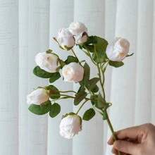 1 peça/2 peças/3 peças/4 peças/5 peças/6 peças de rosas artificiais rosa, rosas artificiais de flores secas, rosas artificiais para decoração de casa, estilo nórdico, 7 flores de simulação de cabeça de rosa pequena, plantas artificiais verdes, decoração de buquê de rosas estilo boêmio de outono em estilo de fazenda