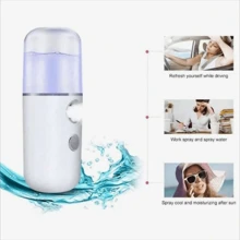 30ml Mini Nano Facial Mist Sprayer, Portable Face Steamer With USB Nano Mist Nozzle, Handheld Face Mister Humidifier For Skin Care, Makeup - White, Blue, Pink