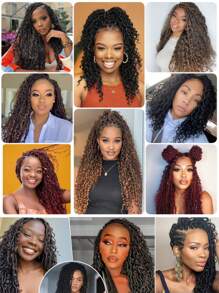 Goddess Locs Crochet Tóc 14 Inch Ginger Faux Locs Crochet Tóc River Locs Crochet Bím Tóc Nối Tóc Pre Looped Soft Locs Crochet Tóc - Nhiều màu - Xem 8