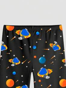 两件套青少年男童宇航员图案破洞太空长袖上衣和裤子睡衣套装 - 彩色 - 查看 5