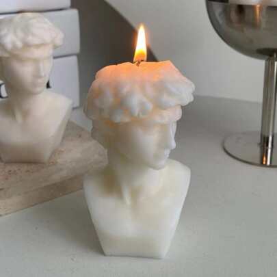 1 Pc Mini David Statue Scented Candle, Art Statue Creative Handmade Candle,Desktop Art Ornaments Decoration,Room Decor,Gifts Birthday Graduation