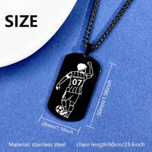 Personalized Stainless Steel Basketball/Football Necklace - Custom Name & Number, Perfect Gift For Dad, Brother, Friends - Multicolor - View 5