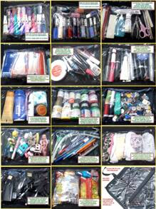 Bolsa Pasta Multi uso Porta Esmaltes Maquiagem Manicure até 120 frascos e zipers individuais - Preto - Visão 5