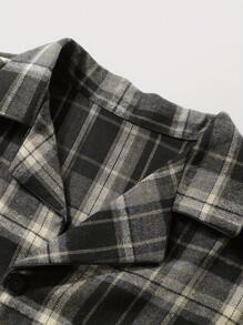 Thick Warm Men's Pajama Set, Long Sleeve Shirt & Long Pants For Autumn/Winter