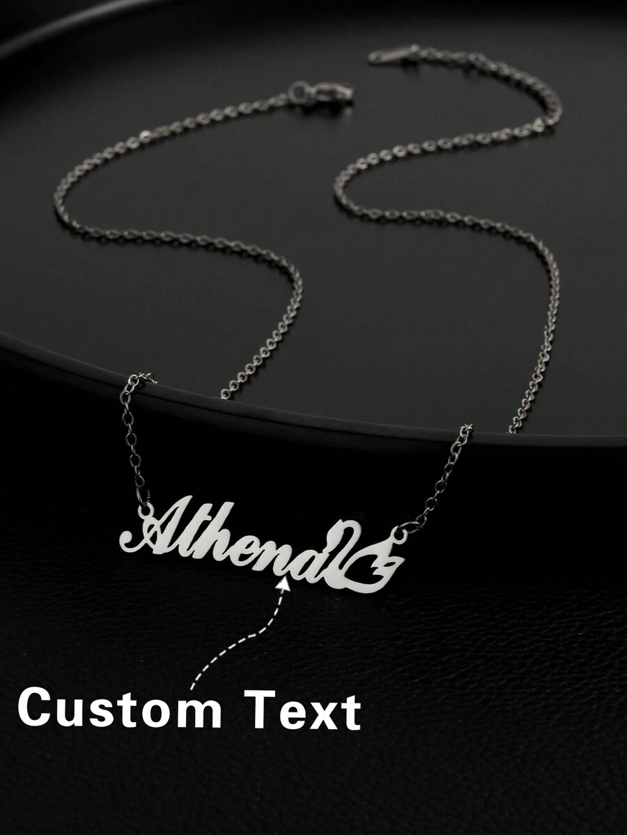 Dây chuyền khắc tên theo yêu cầu hình thiên nga gợi cảm thời trang sang trọng, đa năng, quà tặng cho bạn bè, gia đình, người yêu, sinh nhật, ngày lễ, kỷ niệm, kỳ nghỉ và phụ kiện tiệc tùng - Bạc - Xem 1