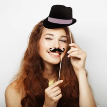 52 件/套创意新娘婚礼摄影道具趣味游戏胡须生日派对装饰布置道具，婚礼照相亭道具 - 有趣的派对装饰和令人难忘的庆祝物品，婚礼照相亭道具套件，订婚照相亭配件适用于新娘送礼会婚礼礼品派对装饰趣味自拍道具复活节礼物 - 彩色 - 查看 9