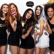 52 件/套创意新娘婚礼摄影道具趣味游戏胡须生日派对装饰布置道具，婚礼照相亭道具 - 有趣的派对装饰和令人难忘的庆祝物品，婚礼照相亭道具套件，订婚照相亭配件适用于新娘送礼会婚礼礼品派对装饰趣味自拍道具复活节礼物 - 彩色 - 查看 10