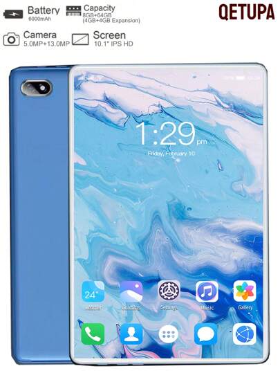 Qetupa New 10.1 Inch Android Tablet PC Play Dual Cameras