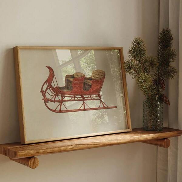 1pc Unframed Vintage Red Santa Sleigh Christmas Holiday Poster Rustic Retro Xmas Festival Art Painting Canvas Print Farmhouse Decor Wall Picture Ideal Gift For Dorm, Apartment, Living Room, Bedroom, Modern Home Decoration Christmas Decoration XMAS Decor Christmas Tree Gift Decor Thanksgiving Wedding Home Decor Home Decor Fall Decor Autumn Decor Birthday Decorations For Gifts Party Supplies Indoor Holiday Festival Decor Halloween Decor Wall Decor Halloween Ornaments