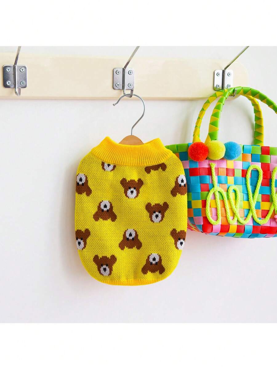 Autumn/Winter Pet Dog Clothes Cartoon Bear Knit Sweater Warm Knitwear