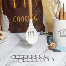 44 件套硅胶厨房烹饪用具套装，带木柄，耐热不粘烹饪工具，铲子、勺子、刷子、搅拌器，安全卫生，易于清洁，厨房工具套装，黑色/灰色/白色/卡其色 - 彩色 - 查看 7