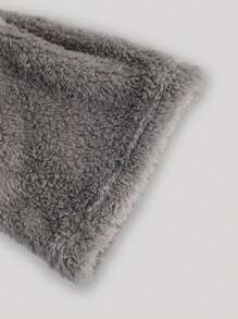 Men's Double-Sided Fleece Hooded Bathrobe With Dual Pockets, Warm Sleepwear Robe For Autumn/Winter - Grey - View 4