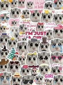 50 Stücke süße Hamster MEME Aufkleber, ästhetische Cartoon PVC Aufkleber für Wasserflasche, Laptop, Gepäck, Sammelalbum, Handy, wasserfest