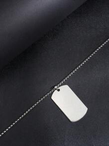 1pc Fashion Stainless Steel Geometric Pendant Necklace For Men For Daily Decoration, For Jewelry Gift And Party