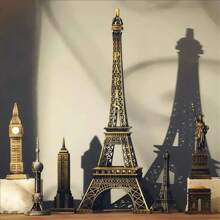 1 mô hình tháp Eiffel Paris - Tượng tháp Eiffel bằng đồng tinh xảo - Xây dựng, thủ công kiến trúc, quà tặng lý tưởng, hoàn hảo cho phòng khách, phòng ngủ, văn phòng, v.v. với bùa hộ mệnh cổ điển của Pháp sinh nhật - Nhiều màu - Xem 2