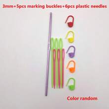 14/20 pièces set de crochets en aluminium, taille 2 mm-10 mm, comprend crochets, ciseaux à laine, marqueurs, aiguilles en plastique, couleurs aléatoires, idéal pour les débutants, outils de tricot