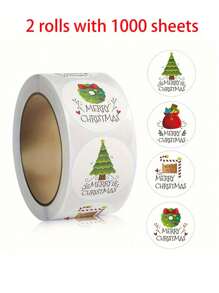 1 cái, 500 cái/cuộn Nhãn dán Giáng sinh vui vẻ, Phong bì tiệc ngày lễ Văn phòng phẩm Nhãn thẻ Quà tặng Nhãn dán niêm phong - Nhiều màu - Xem 9