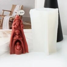 Khuôn nến silicon Đức mẹ đồng trinh Maria và Chúa Jesus sinh ra Tượng chân dung cảnh Chúa giáng sinh Gia đình thánh của Chúa Jesus trang trí nhà cửa, Thiết kế tháo lắp dễ dàng - trắng - Xem 8