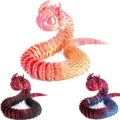 1pc Toothless Venomous Snake Model 3D Printing With Flexible Joints - Venomous Snake Decoration For Home And Car, Creative Gift For Christmas, Thanksgiving