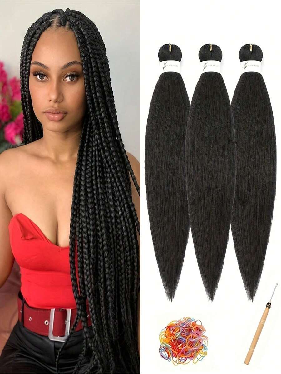 Pre Stretched Braiding Hair Ombre 26 Inch 3Packs PreStretched Braids