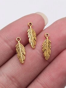 100pcs/Bag 15x5mm Feather Charms Pendant For DIY Jewelry Making Accessories Jewelry Findings DIY Necklace Making DIY Keychain Making Handmade Craft - Feather - View 11