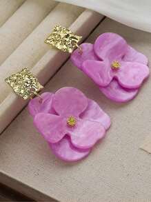 1 paire Boucles d'oreilles florales vintage uniques et de luxe pour femmes, convient pour les fêtes et les vacances