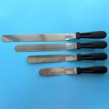 1pc Stainless Steel Icing Spatula, Cake Decorating Tool, 6/8/10/12 Inch Straight And Curved Cake Scraper And Smoother For Baking