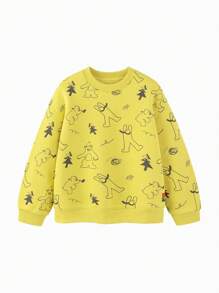 mini bala 男童女童抗菌运动衫冬季保暖上衣 - 黃黑 - 查看 4