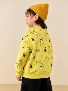 mini bala 男童女童抗菌运动衫冬季保暖上衣 - 黃黑 - 查看 3