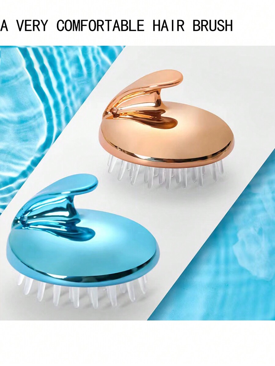Crystal Clear Soft Silicone Shampoo Brush For Head Massage And Scalp