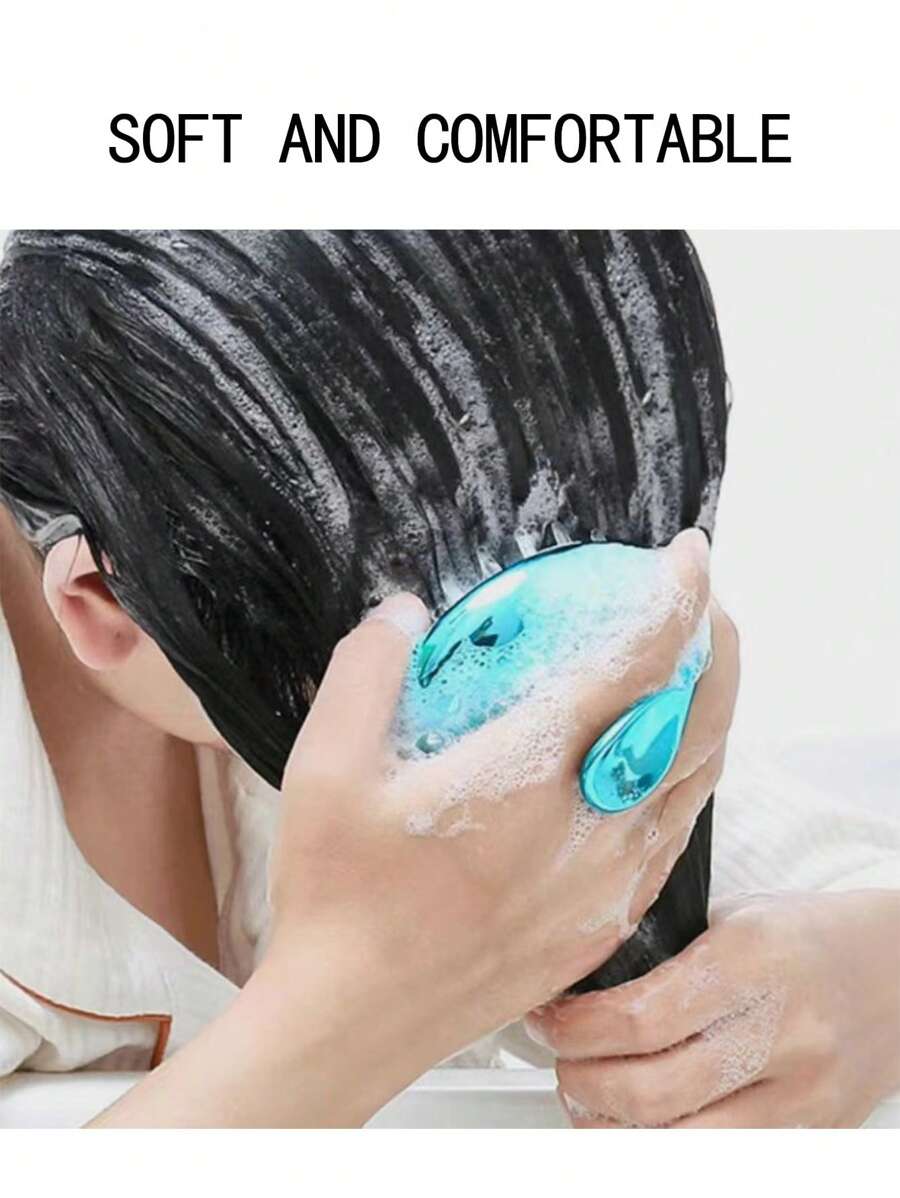 Crystal Clear Soft Silicone Shampoo Brush For Head Massage And Scalp