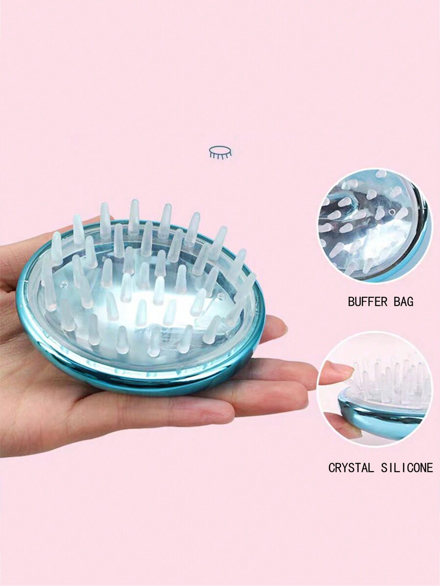 Crystal Clear Soft Silicone Shampoo Brush For Head Massage And Scalp