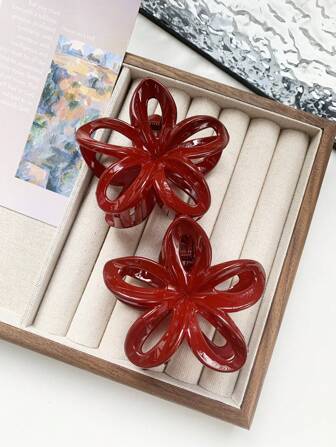 2pcs/Set Retro Floral Elegant & Romantic Women Hair Clips, Suitable For Daily Hairstyles, Gentle Style, Suitable For Home, Commuting, Festivals, Dates, Vacations, Parties, Weddings