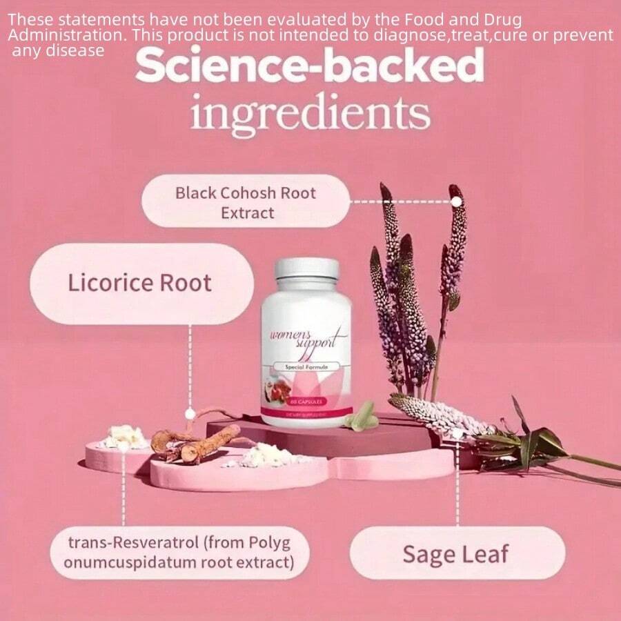 Women's Support Menopause Vitamin 60 Capsules Per Bottle Natural