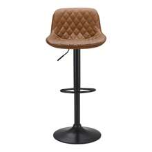 Living And Home Set Of 2 PU Leather Counter Swivel Height Bar Stools For Pub Dining Room - Overall Width-47cm  Brown - View 4