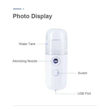 30ml Mini Nano Facial Mist Sprayer, Portable Face Steamer With USB Nano Mist Nozzle, Handheld Face Mister Humidifier For Skin Care, Makeup - White, Blue, Pink