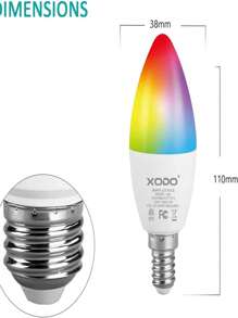 Bombilla LED de candelabro inteligente WiFi XODO C37 E12 regulable - 5W (equivalente a 30W) 4 unidades - Paquete de 4 - Ver 6