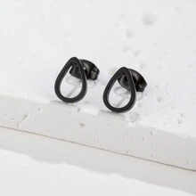 1Pair Stainless Steel Golden Plated Tear Drop Earrings For Women L Waterdrop Hoop Earrings Jewelry - 423 - View 10