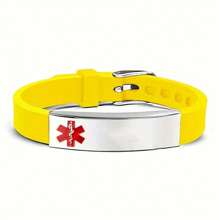 Personalized Medical Alert Bracelet, Adjustable Silicone Medic ID Bangle Disease Allergy Awareness Wristband Customized Identification Jewelry For Emergency Life Saver, With Aid Bag,Silver,Stylish,Colorful,Vintage,Unisex,Hipster,Simple,Casual,Custom,Personalized,Unique,Ideal Gifts For Him,Ideal Gifts For Her,Her,Boyfriend,Girlfriend,Dad,Mom,Family,Friends,For Anniversaries,For Birthdays,For Graduation,For Prom,For Party