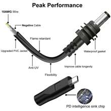 Adaptador de cable de alimentación mini Starlink, hembra a macho tipo C para conexiones con banco de energía de 65W+ fuente de alimentación PD - Multicolor - Ver 5
