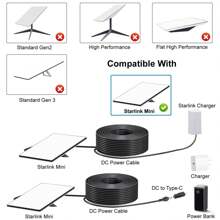 Adaptador de cable de alimentación mini Starlink, hembra a macho tipo C para conexiones con banco de energía de 65W+ fuente de alimentación PD - Multicolor - Ver 6