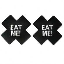 1 par de nuevas cubiertas para pezones que brillan en la oscuridad de Navidad/Halloween, pastillas respirables para el pecho, pegatinas de pezones impresas de un solo uso con diseño de cruz, cubiertas sexys para pezones para mujeres, para fiestas