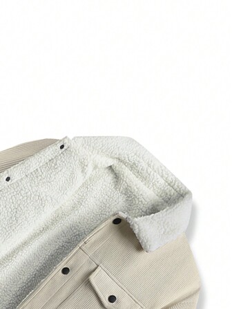 Termofodrad manchesterjacka, varma och snygga ytterkläder för vardagsbruk, lämplig för ungdomar, fleece, vinter