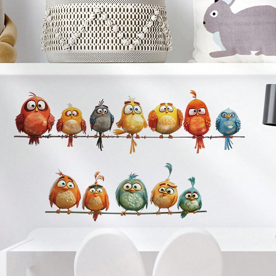 Funny Birds Vinyl Decals Removable Animal Stickers For Glass And Metal